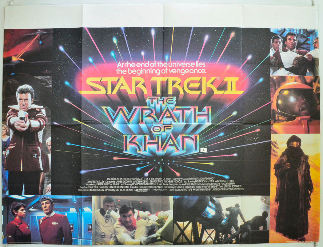 Star Trek II : The Wrath Of Khan Original British Quad Poster - Film Poster - Movie Poster 