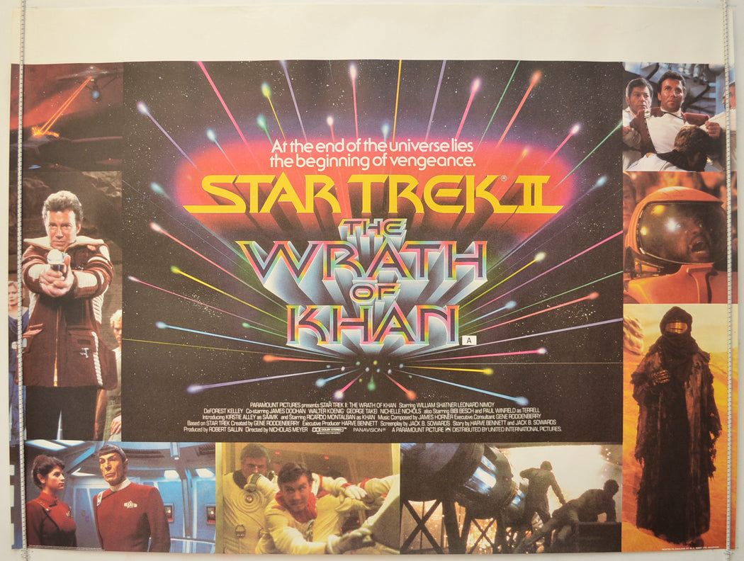 Star Trek II : The Wrath Of Khan   Original Quad Poster - Film Poster - Movie Poster 