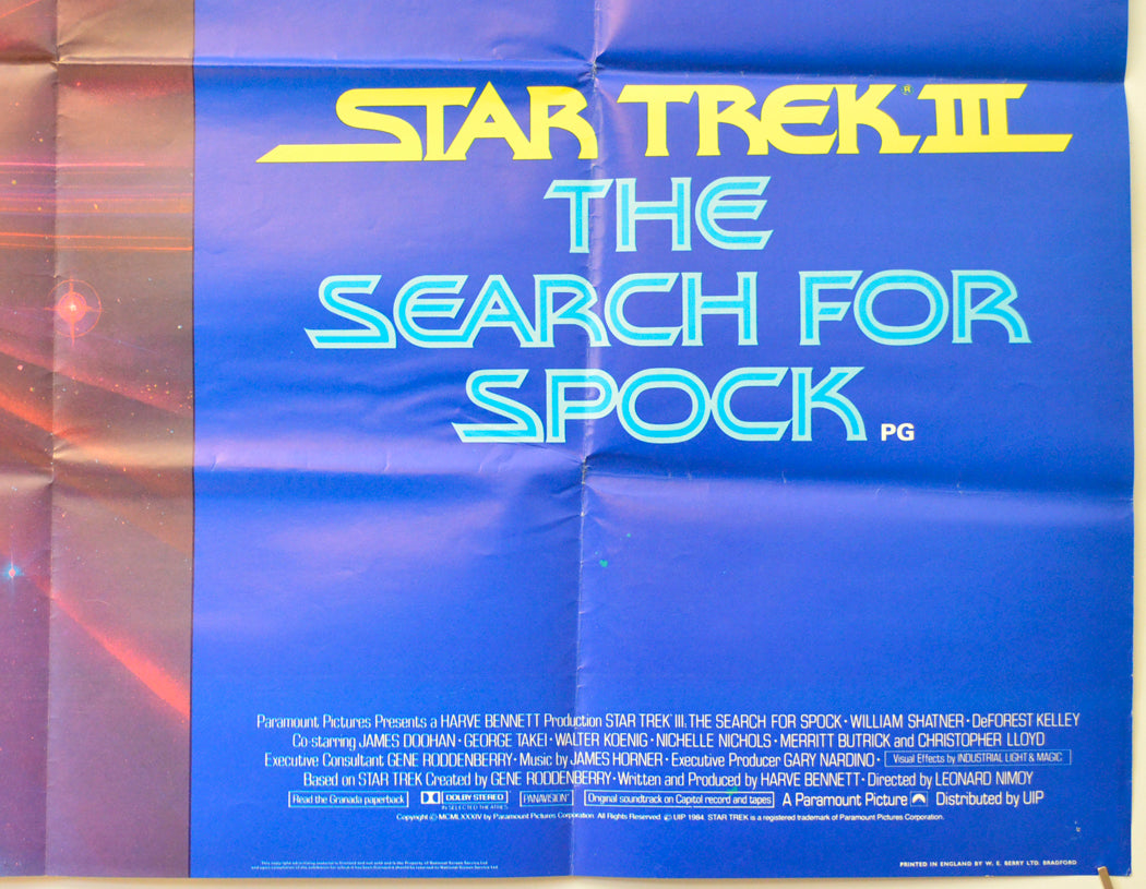 STAR TREK III : THE SEARCH FOR SPOCK (Bottom Right) Cinema Quad Movie Poster 