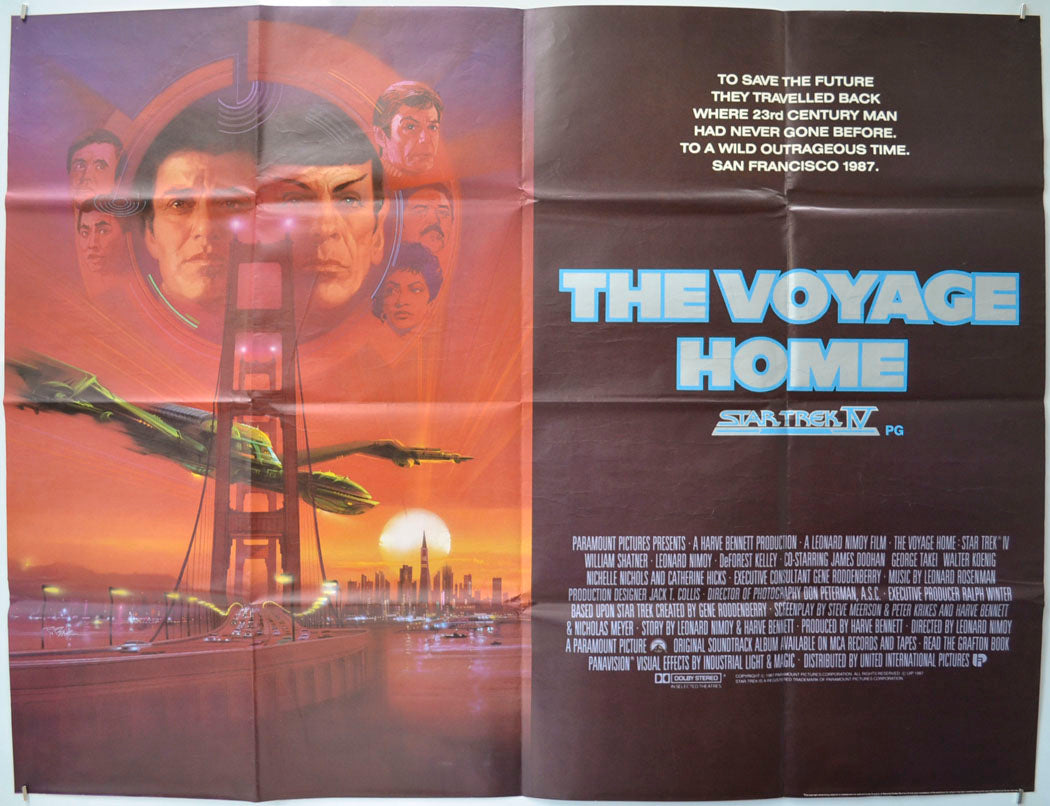 Star Trek IV : The Voyage Home Original Quad Poster - Film Poster - Movie Poster