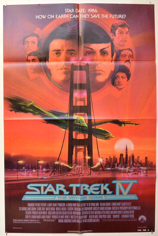 Star Trek IV : The Voyage Home Original One Sheet Poster - Film Poster - Movie Poster