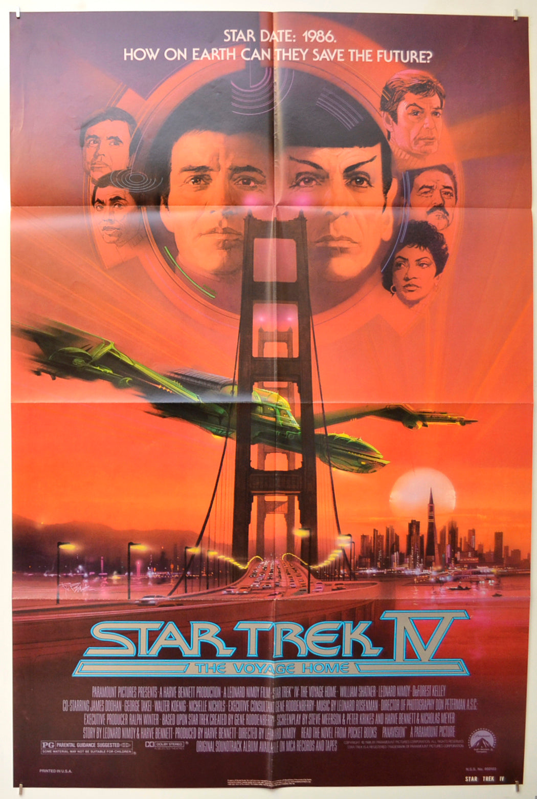 Star Trek IV : The Voyage Home Original One Sheet Poster - Film Poster - Movie Poster