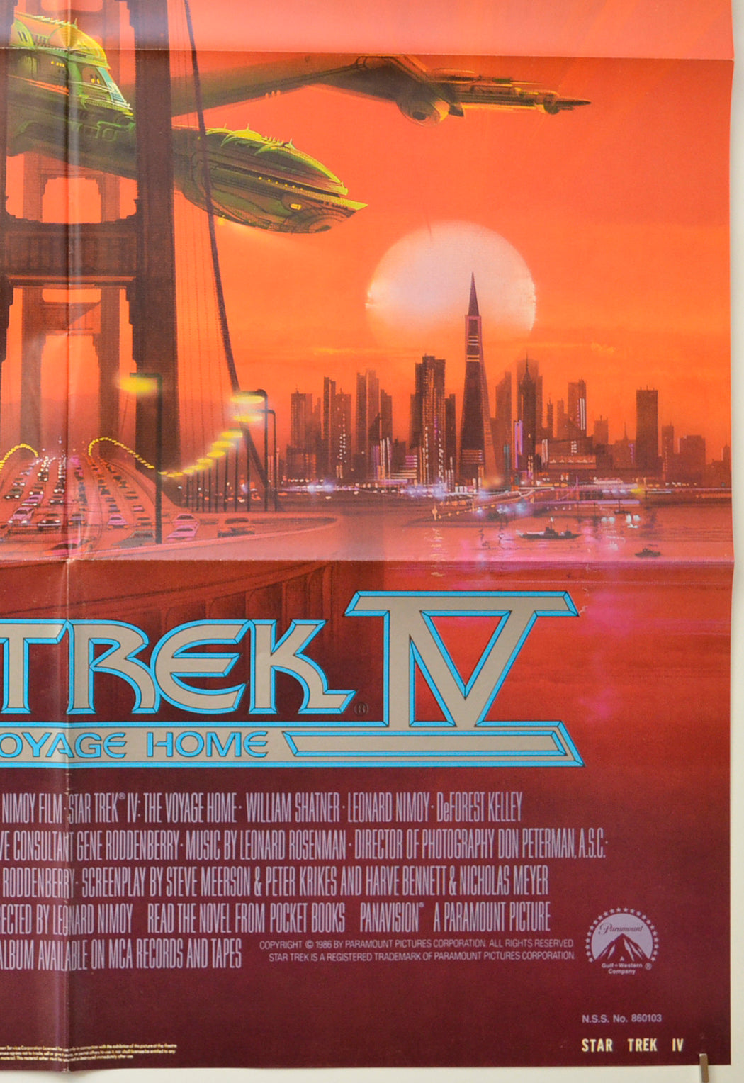 STAR TREK IV : THE VOYAGE HOME (Bottom Right) Cinema One Sheet Movie Poster 