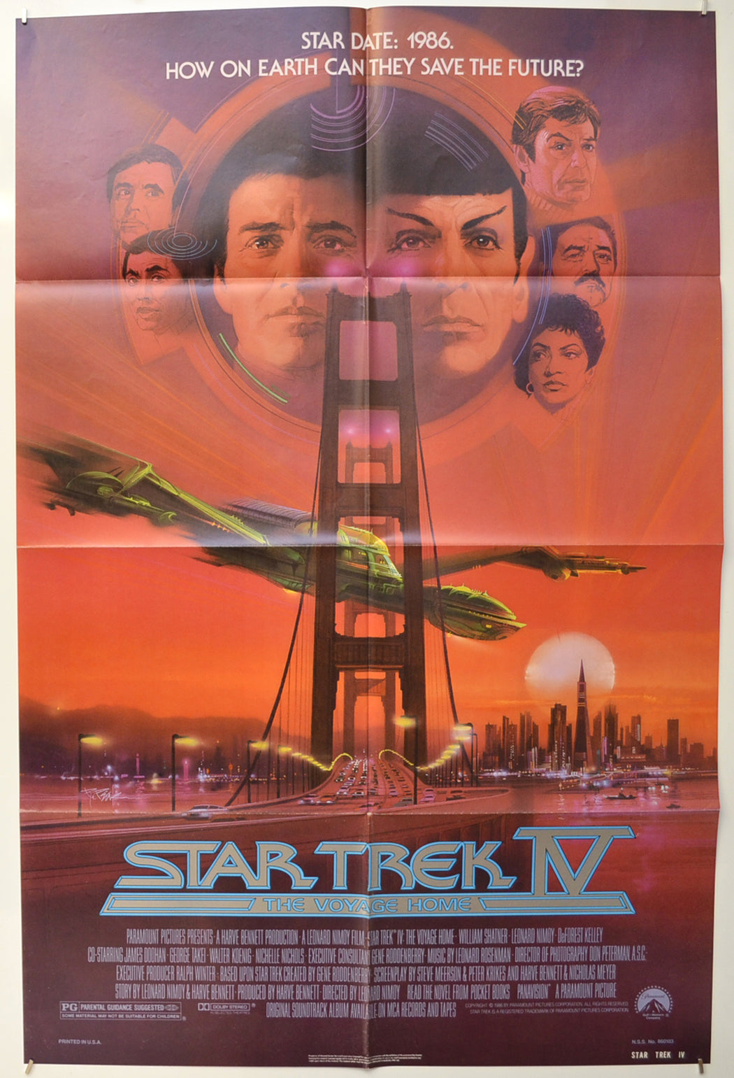 Star Trek IV : The Voyage Home Original One Sheet Poster - Film Poster - Movie Poster