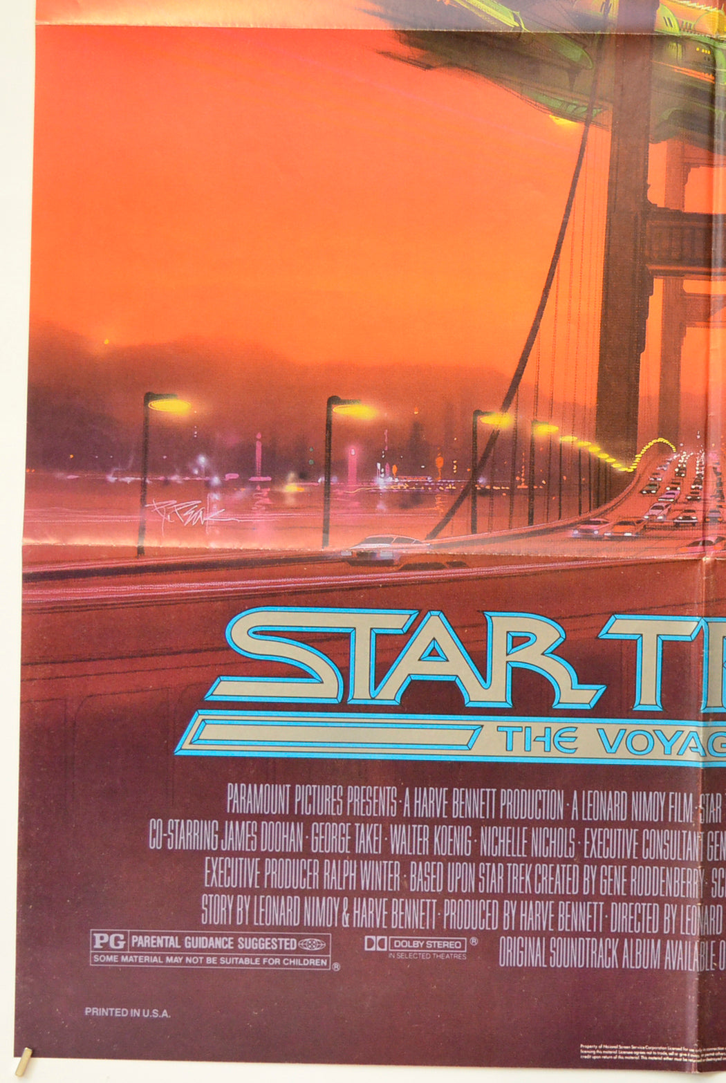 STAR TREK IV : THE VOYAGE HOME (Bottom Left) Cinema One Sheet Movie Poster 