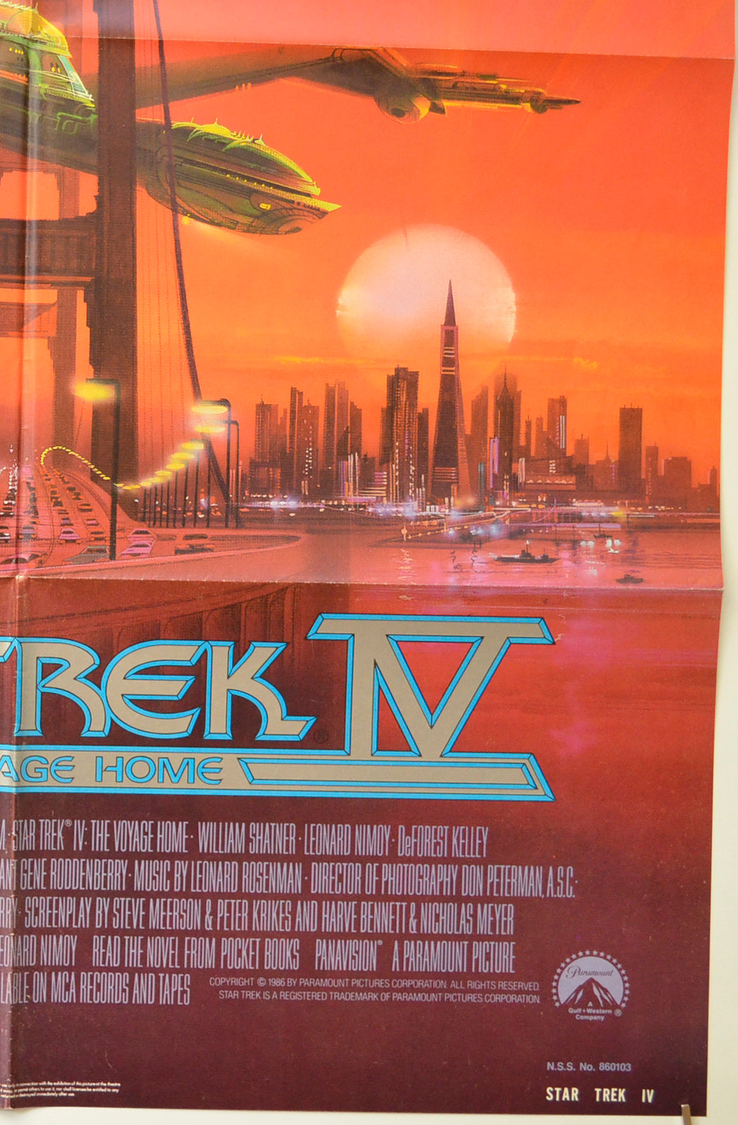 STAR TREK IV : THE VOYAGE HOME (Bottom Right) Cinema One Sheet Movie Poster 