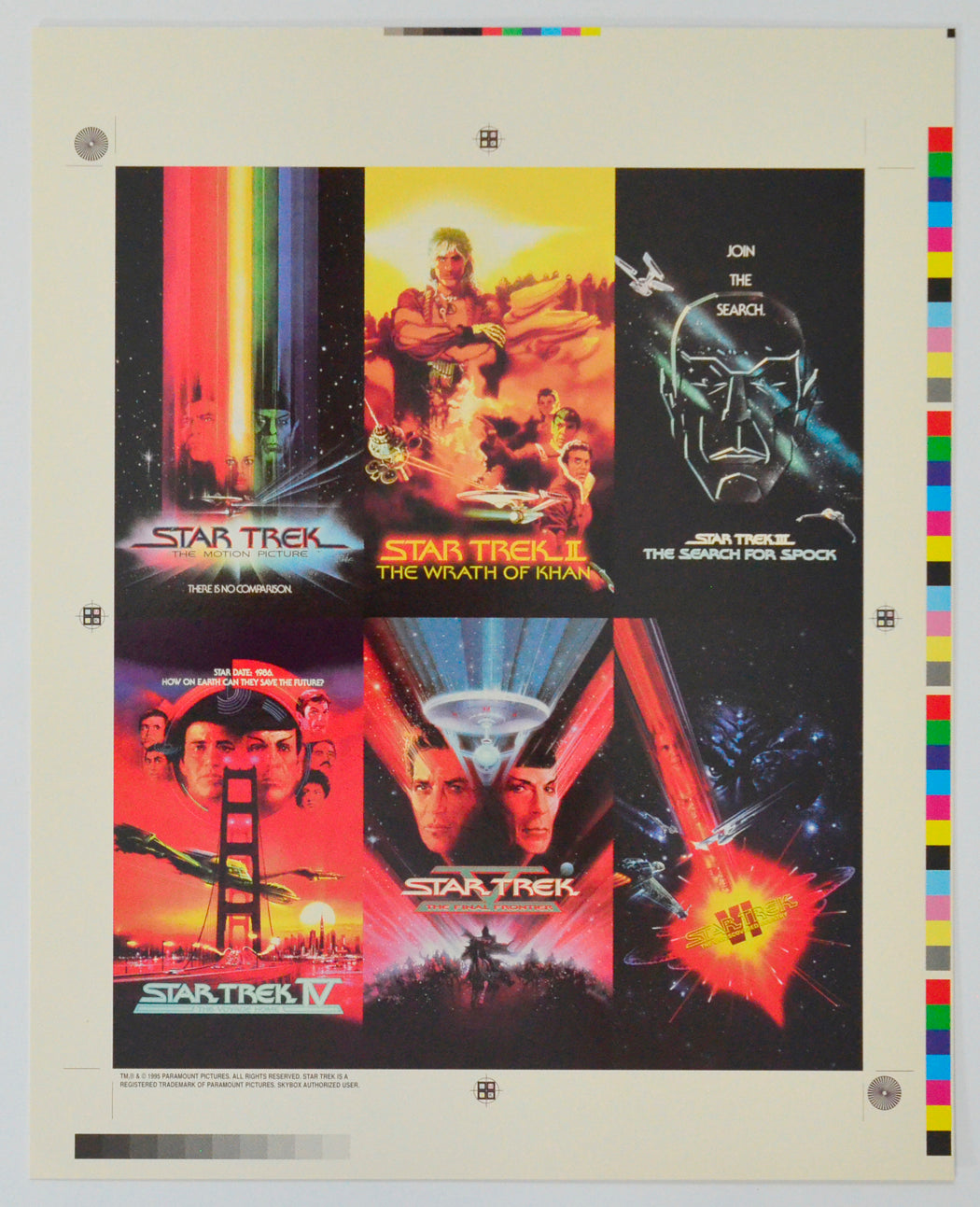Star Trek : Cinema Collection Trading Card set by Skybox (Uncut Covers Sheet)