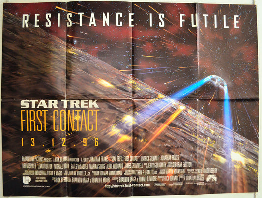 Star Trek : First Contact Original British Quad Poster - Film Poster - Movie Poster 