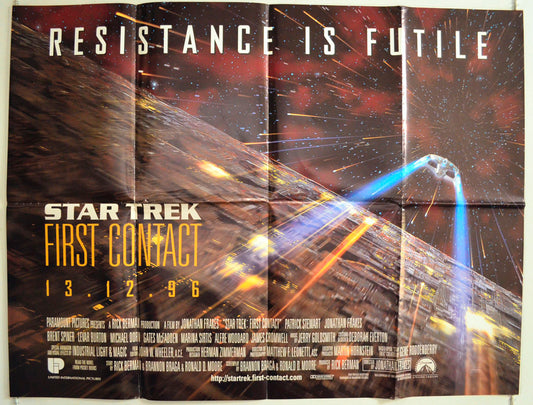 Star Trek : First Contact Original British Quad Poster - Film Poster - Movie Poster 