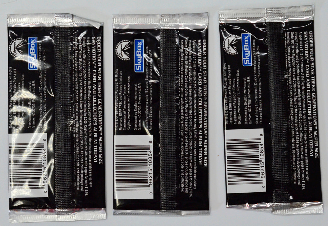 Star Trek : Generations Trading Card set by Skybox (booster packs back)