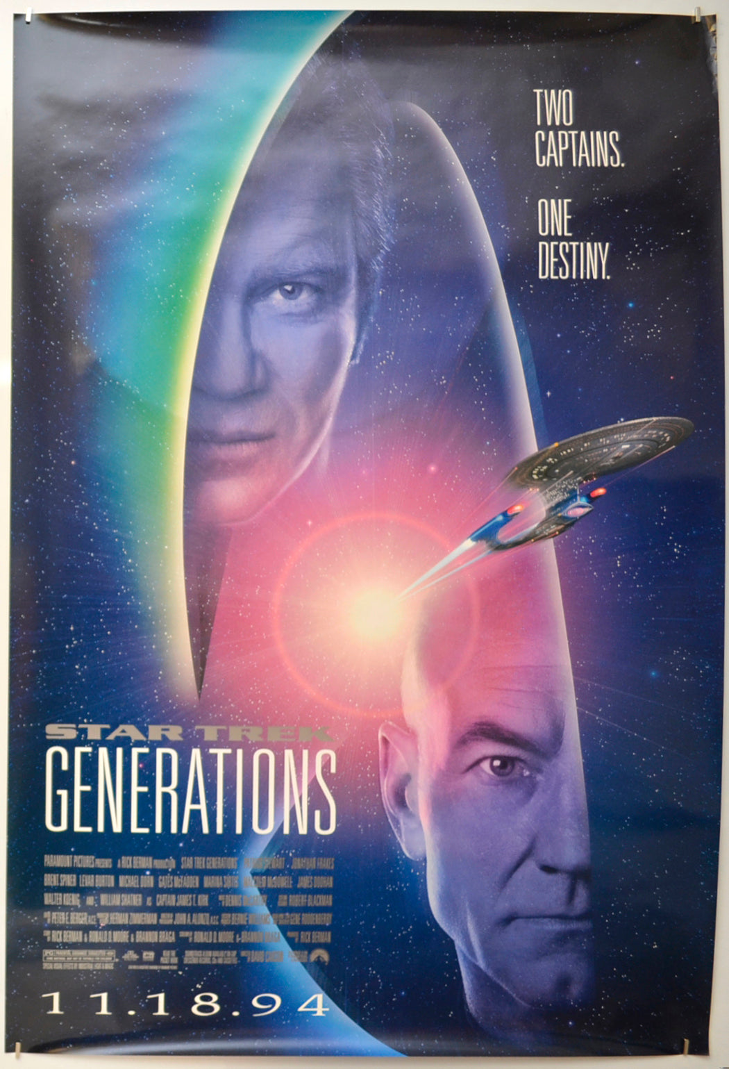 Star Trek : Generations Original One Sheet Poster - Film Poster - Movie Poster