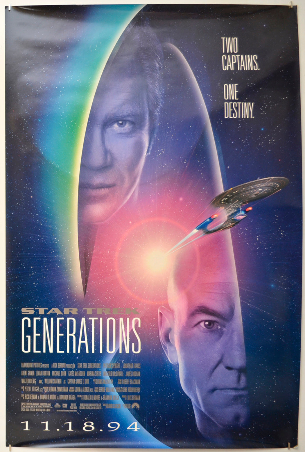 Star Trek : Generations Original One Sheet Poster - Film Poster - Movie Poster