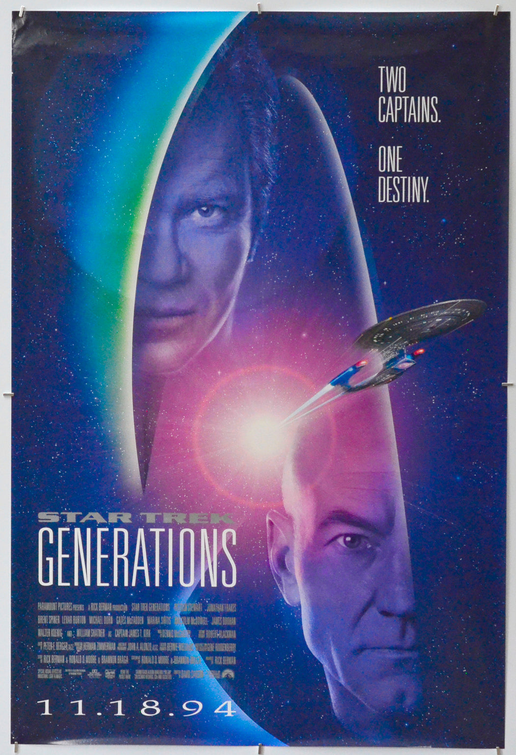 Star Trek : Generations - Original One Sheet Poster - Film Poster - Movie Poster 