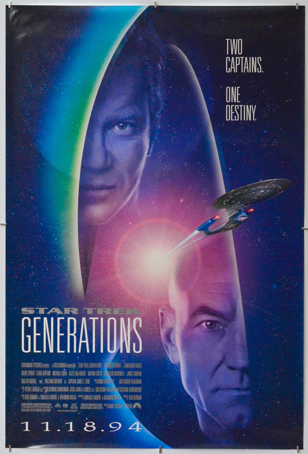 Star Trek : Generations - Original One Sheet Poster - Film Poster - Movie Poster 