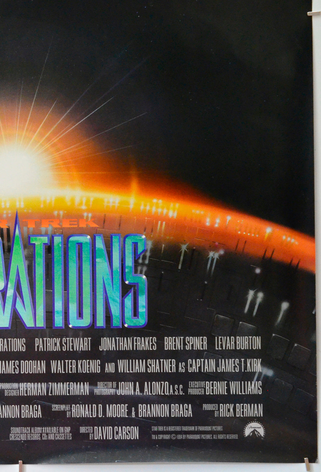 Star Trek : Generations (Bottom Right) Cinema One Sheet Movie Poster 