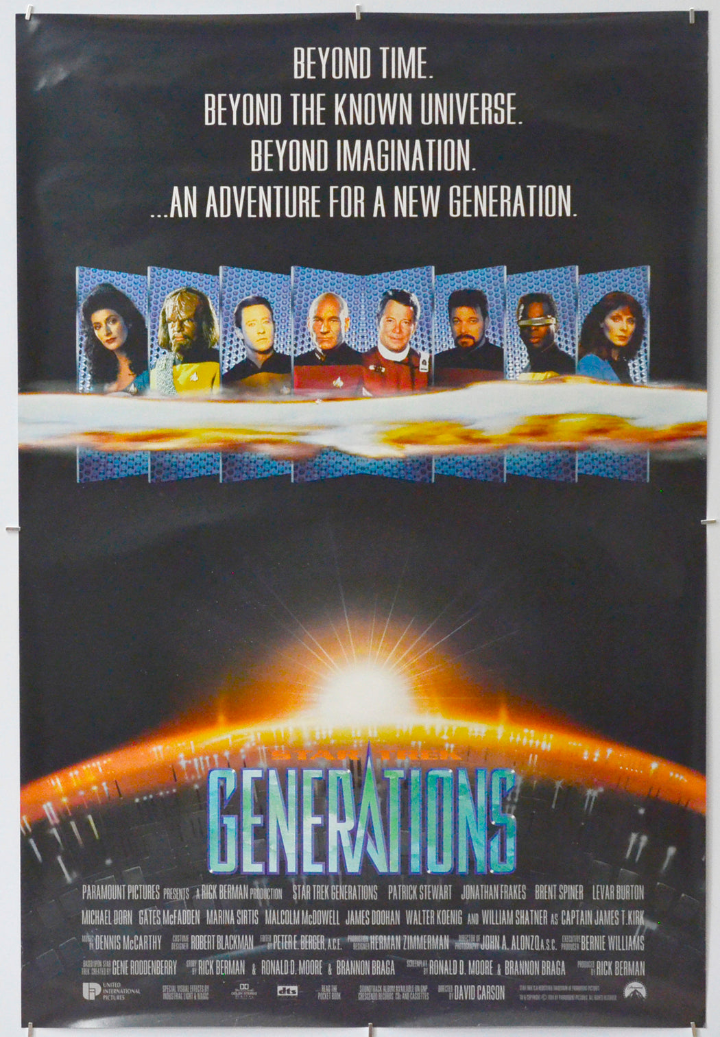 Star Trek : Generations - Original One Sheet Poster - Film Poster - Movie Poster 