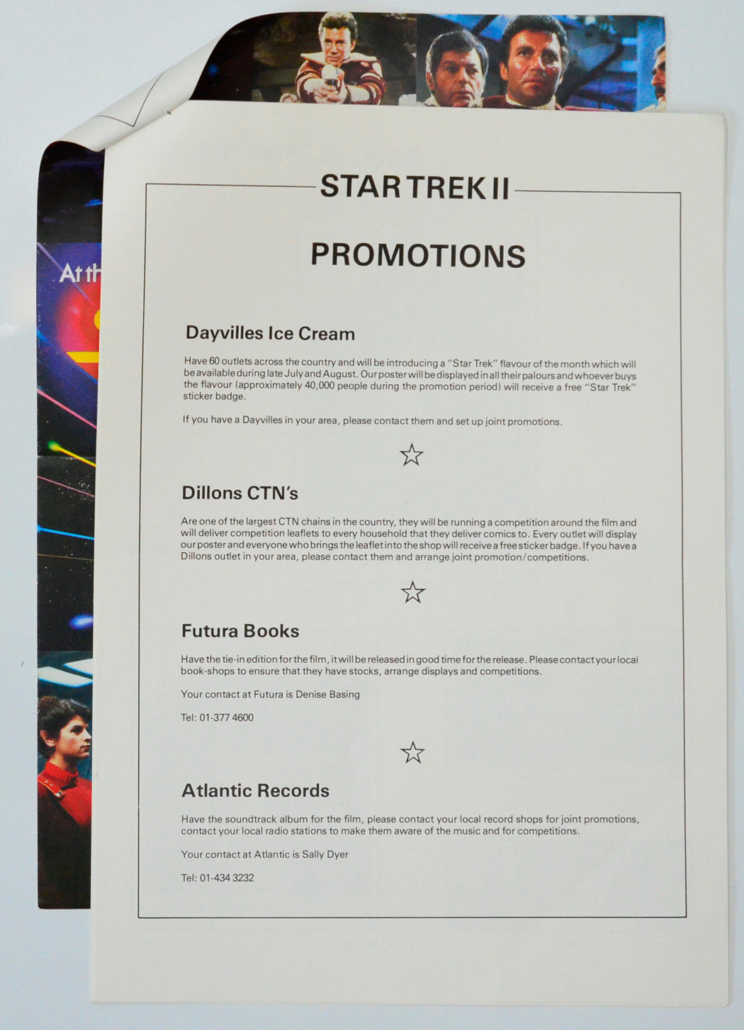Star Trek II : The Wrath Of Khan Cinema Exhibitors Campaign Pressbook (page 2)