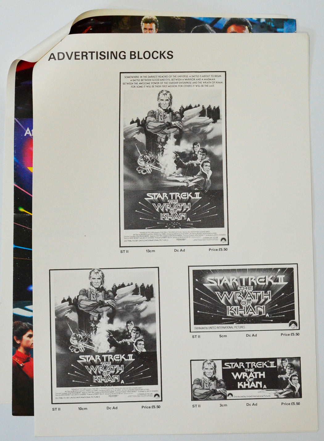 Star Trek II : The Wrath Of Khan Cinema Exhibitors Campaign Pressbook (page 3)