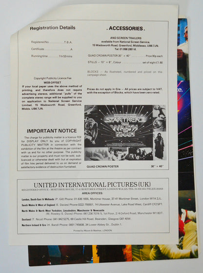 Star Trek II : The Wrath Of Khan Cinema Exhibitors Campaign Pressbook (page 5)
