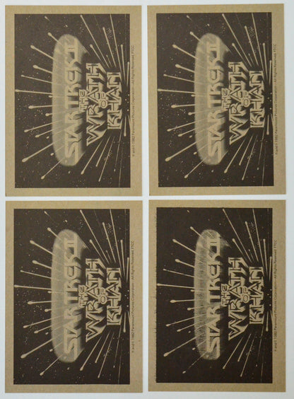 Star Trek II : The Wrath Of Khan Photo Card set by FTTC (back of cards 1-4)