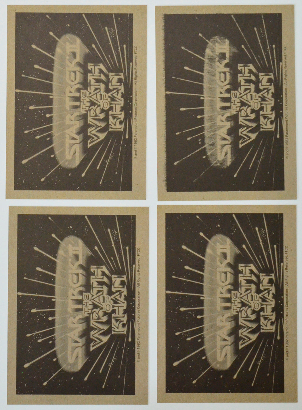 Star Trek II : The Wrath Of Khan Photo Card set by FTTC (back of cards 5-8)