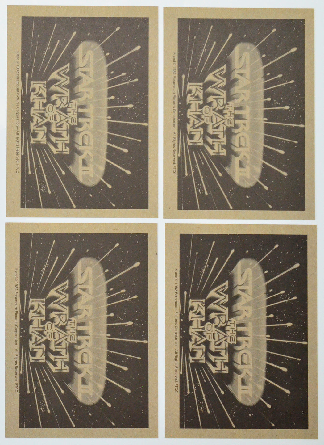 Star Trek II : The Wrath Of Khan Photo Card set by FTTC (back of cards 21-24)