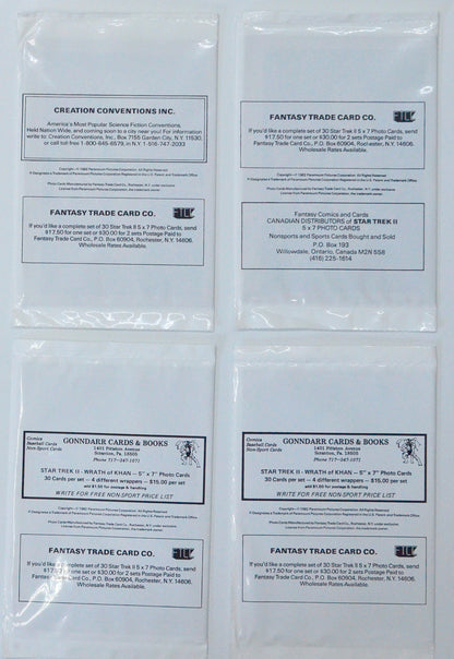 Star Trek II : The Wrath Of Khan 4 Sealed Photo Card packs by FTTC (back)