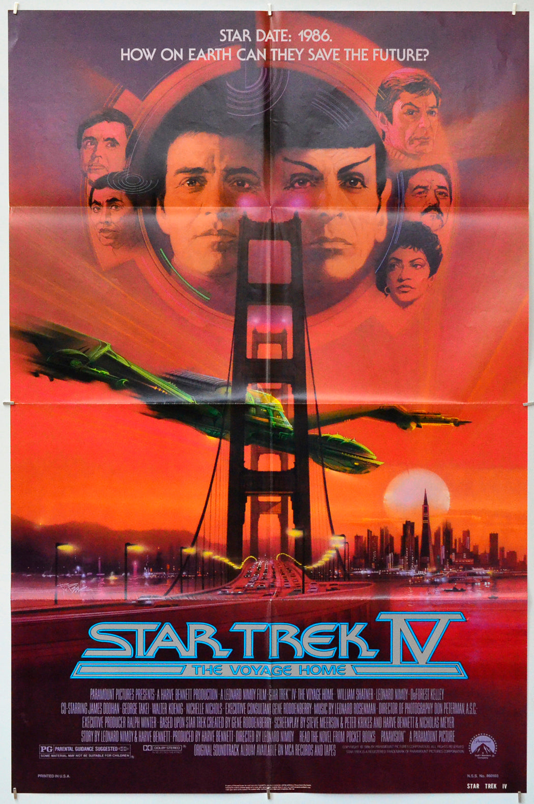 Star Trek IV : The Voyage Home - Original One Sheet Poster - Film Poster - Movie Poster 
