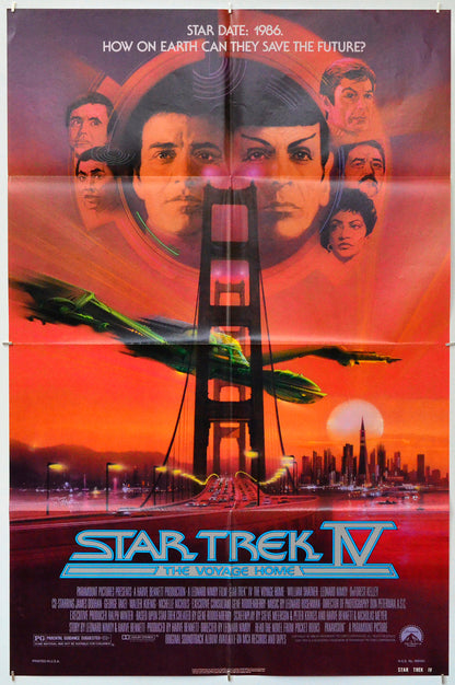 Star Trek IV : The Voyage Home - Original One Sheet Poster - Film Poster - Movie Poster 