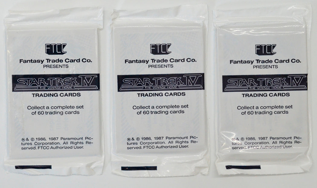 Star Trek IV : The Voyage Home 3 sealed packs of Trading Cards by FTCC