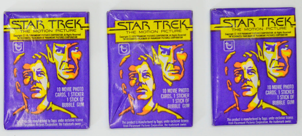 Star Trek : The Motion Picture Three original unopened Sealed packs of Trading Cards by Topps
