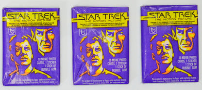 Star Trek : The Motion Picture Three original unopened Sealed packs of Trading Cards by Topps