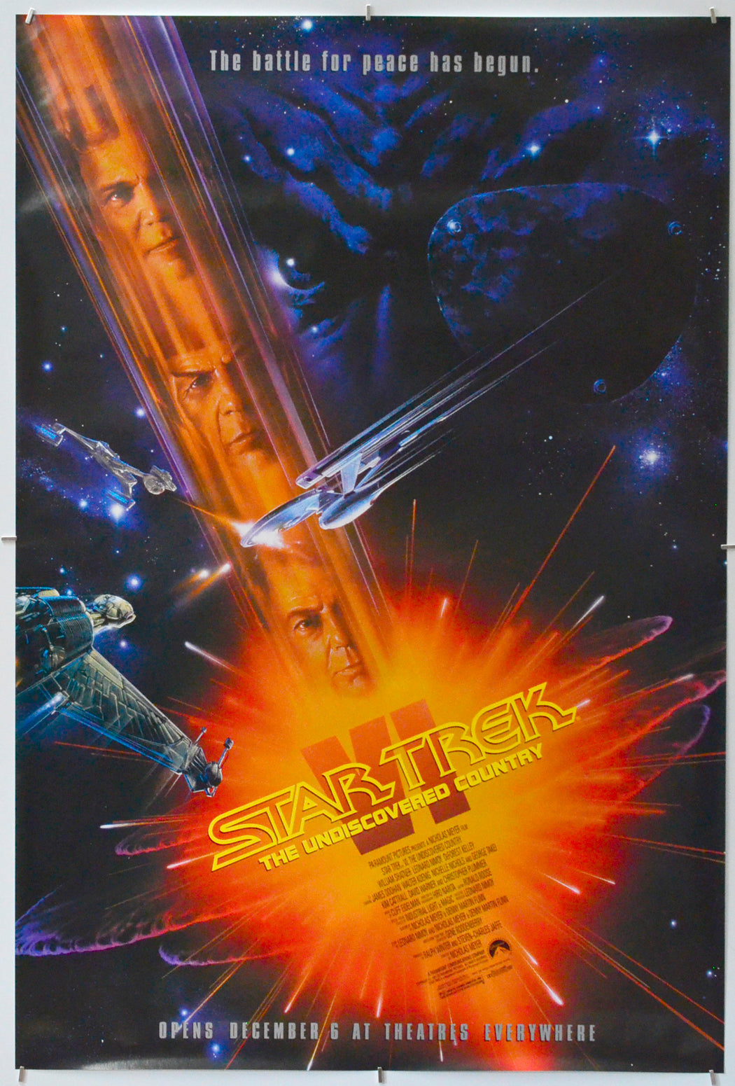 Star Trek VI : The Undiscovered Country - Original One Sheet Poster - Film Poster - Movie Poster 