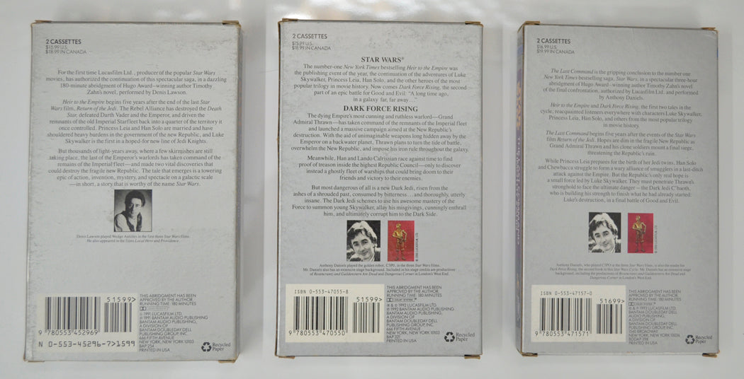 STAR WARS : Bantam Audio Cassette Trilogy (back) 