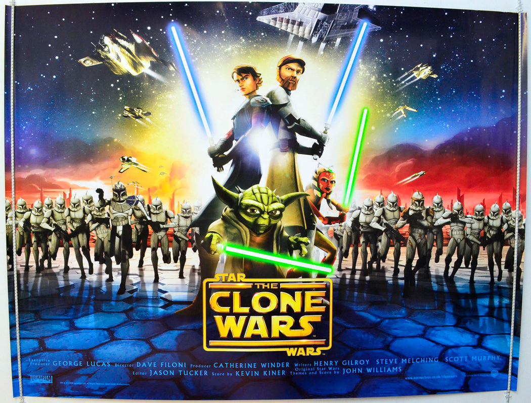 Star Wars : The Clone Wars Original British Quad Poster - Film Poster - Movie Poster 