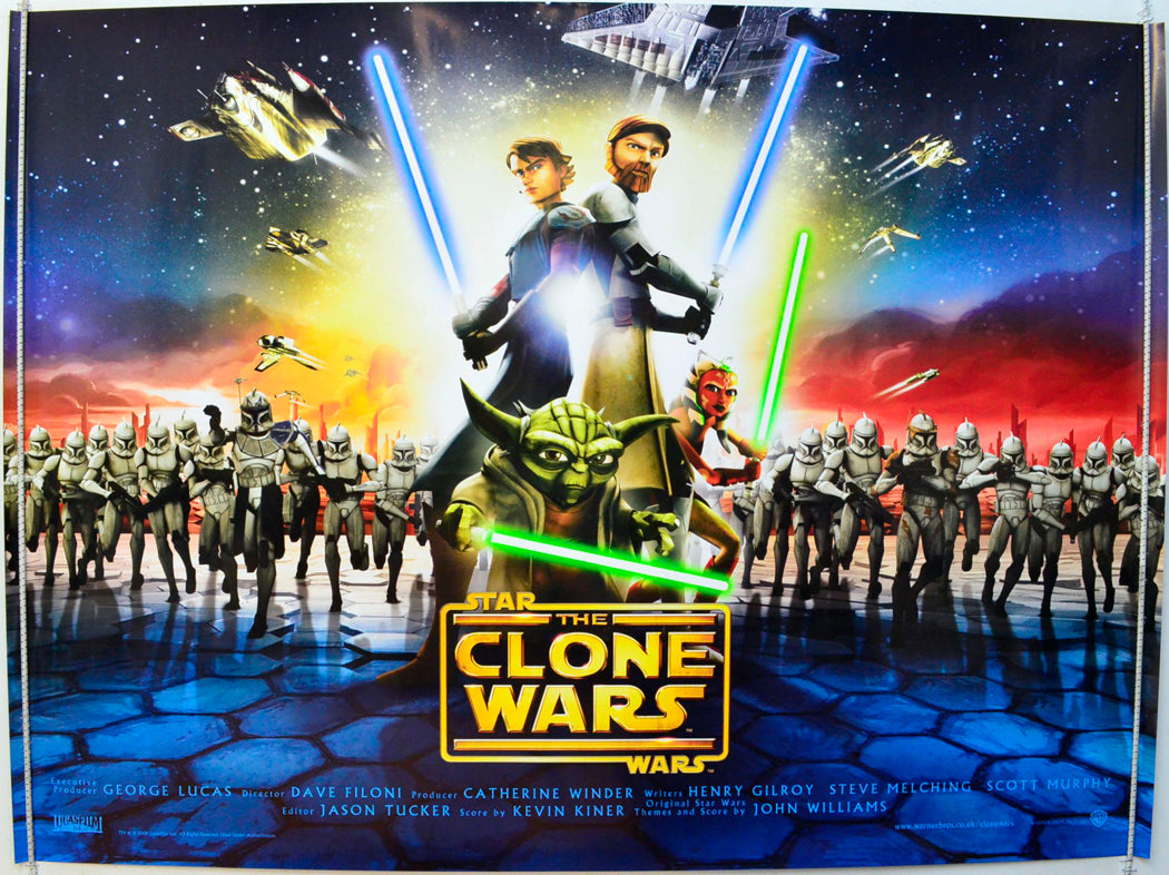 Star Wars : The Clone Wars Original British Quad Poster - Film Poster - Movie Poster 