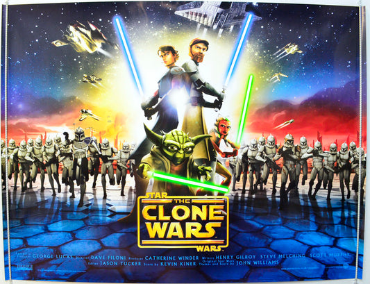 Star Wars : The Clone Wars Original British Quad Poster - Film Poster - Movie Poster 