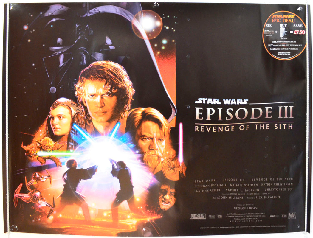 Star Wars : Episode III - Revenge Of The Sith Original British Quad Poster - Film Poster - Movie Poster 