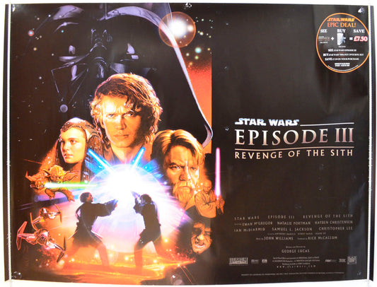 Star Wars : Episode III - Revenge Of The Sith Original British Quad Poster - Film Poster - Movie Poster 