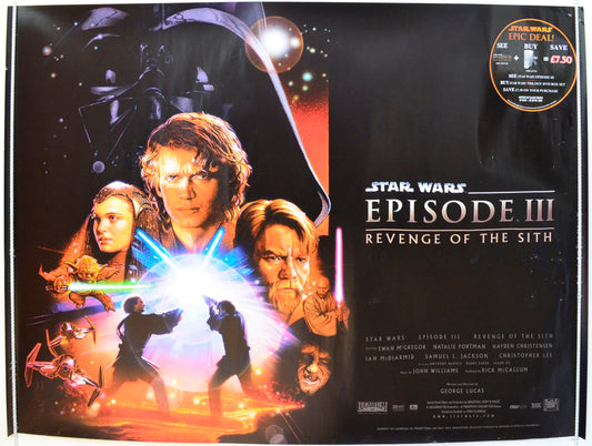 Star Wars : Episode III - Revenge Of The Sith Original British Quad Poster - Film Poster - Movie Poster 