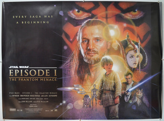 Star Wars Episode I : The Phantom Menace Original Quad Poster - Film Poster - Movie Poster