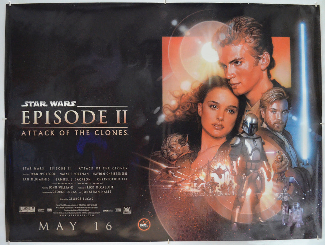 Star Wars : Episode II : Attack Of The Clones - Original Quad Poster - Film Poster - Movie Poster