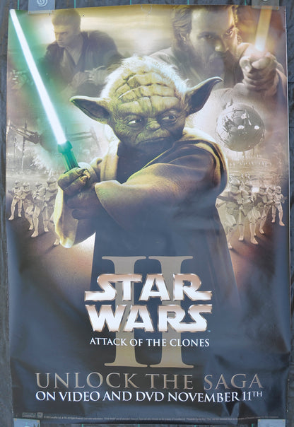 Star Wars : Episode II - Attack Of The Clones (DVD release Bus Stop Poster - Yoda Version) Original Bus Stop Poster - Film Poster - Movie Poster