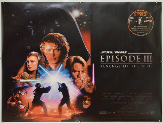 Star Wars : Episode III : Revenge Of The Sith - Original Quad Poster - Film Poster - Movie Poster