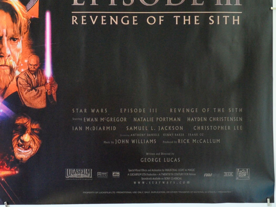 Star Wars : Episode III : Revenge Of The Sith (Bottom Right) Cinema Quad Movie Poster 
