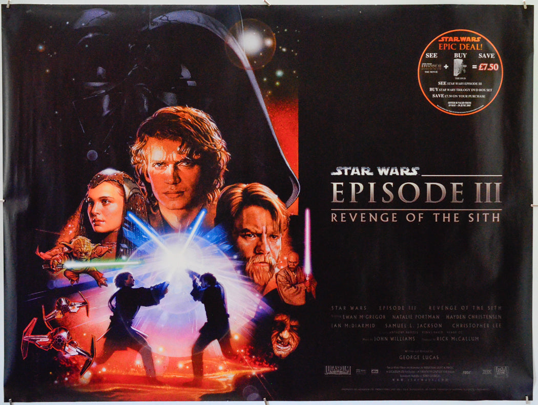 Star Wars : Episode III : Revenge Of The Sith - Original Quad Poster - Film Poster - Movie Poster