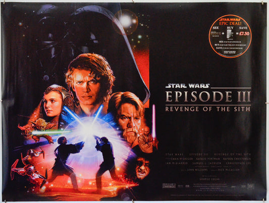 Star Wars : Episode III : Revenge Of The Sith - Original Quad Poster - Film Poster - Movie Poster