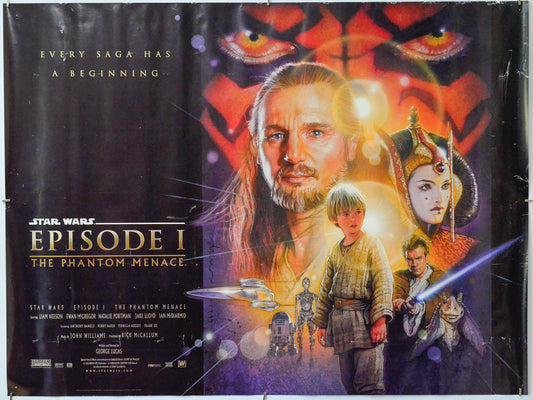 Star Wars Episode I : The Phantom Menace - Original Quad Poster - Film Poster - Movie Poster