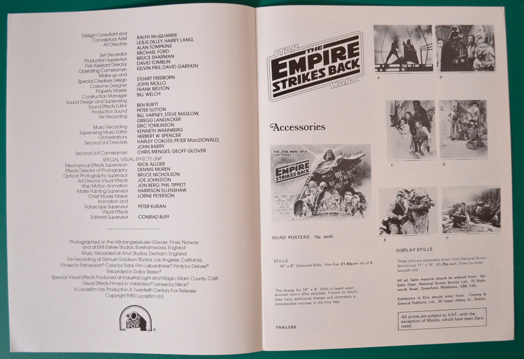 STAR WARS EPISODE V: THE EMPIRE STRIKES BACK – Cinema Exhibitors Campaign Press Book - Inside