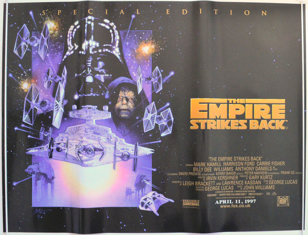 Star Wars Episode V : The Empire Strikes Back  Original British Quad Poster - Film Poster - Movie Poster 